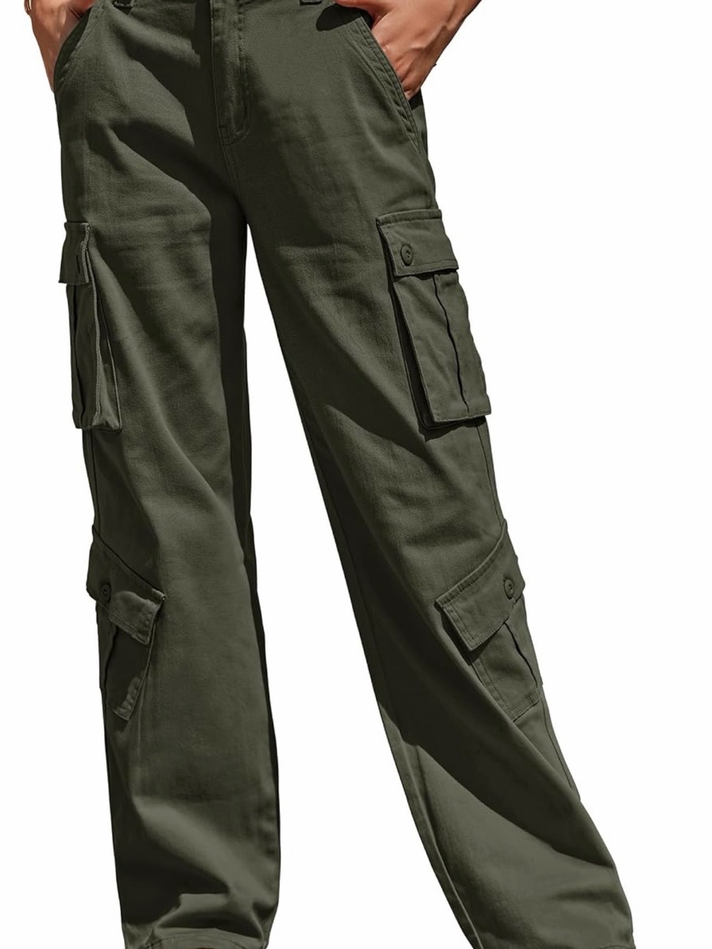 Women's Cargo Pants - Olive Green